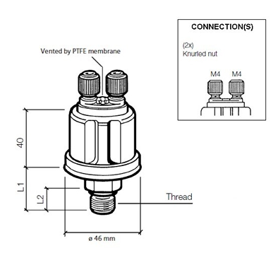 VDO Pressure sender 0-10 Bar